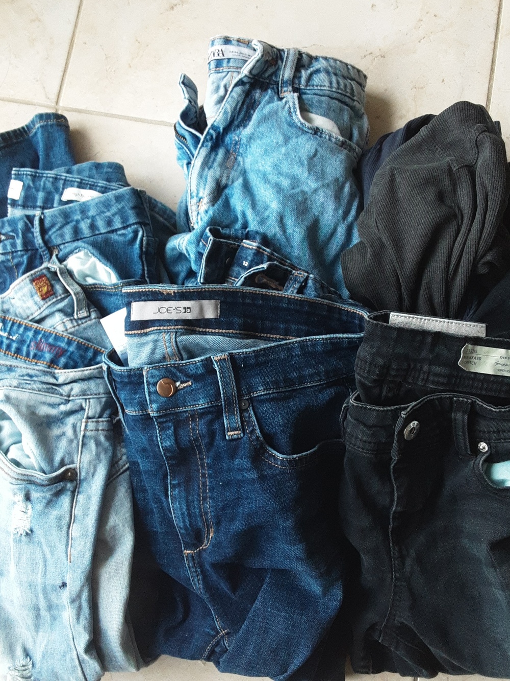 Kids Mixed Denim Jeans Pile - Light & Dark Blue